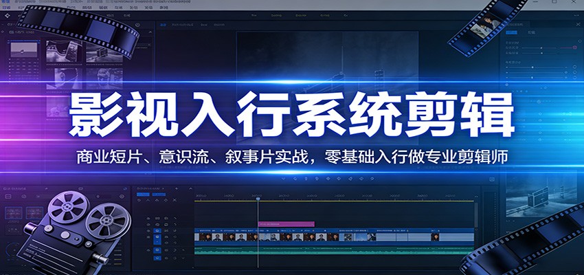 影视系统剪辑，商业短片、意识流、叙事片实战，零基础入行做专业剪辑师-海淘下载站
