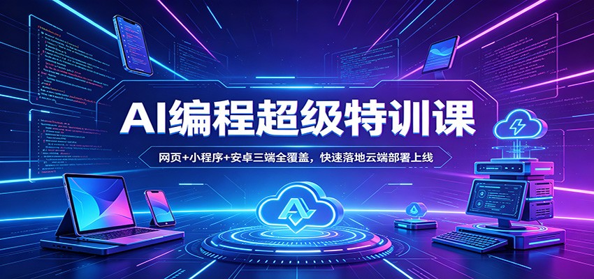 AI编程超级特训课：网页+小程序+安卓三端全覆盖，快速落地云端部署上线-海淘下载站