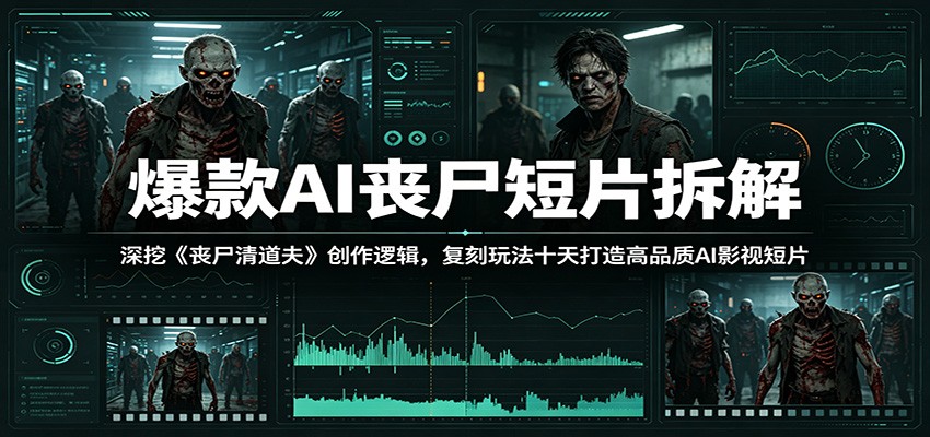 爆款AI丧尸短片拆解：深挖《丧尸清道夫》创作逻辑，复刻玩法快速打造高品质AI影视短片-海淘下载站