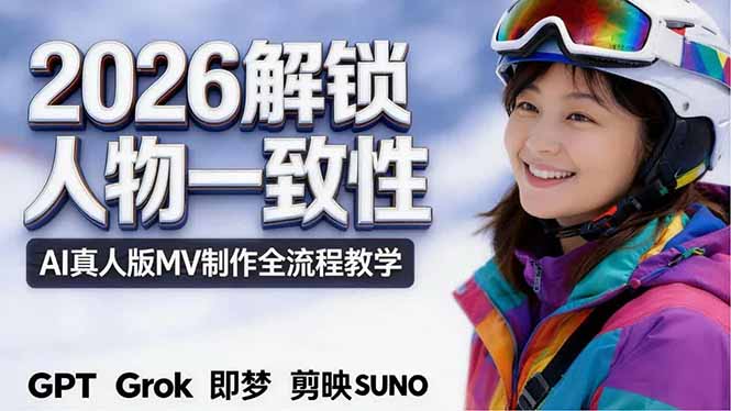 2026独创解锁人物一致性：AI真人版MV制作，不讲空话，不拼概念，全流程实操-海淘下载站