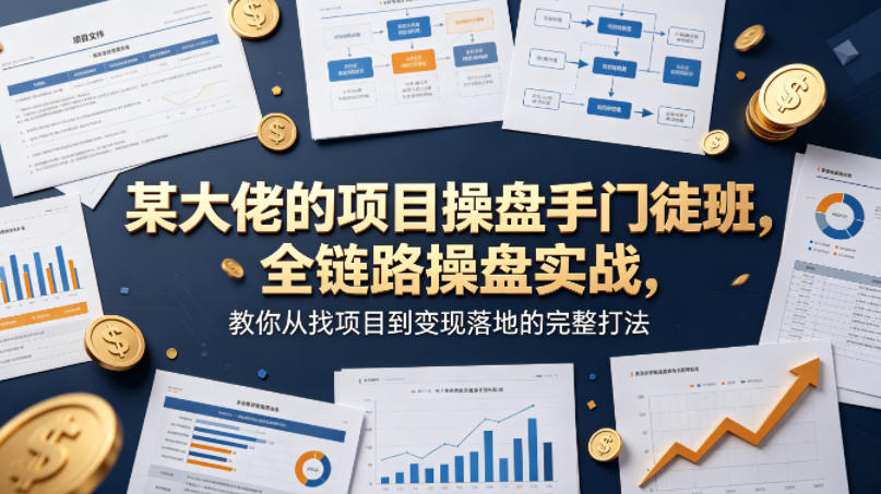 某大佬的项目操盘手门徒班，全链路操盘实战，教你从找项目到变现落地的完整打法-海淘下载站