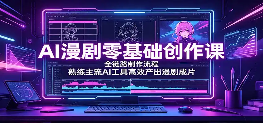 AI漫剧零基础创作课:全链路制作流程,熟练主流AI工具高效产出漫剧成片-海淘下载站