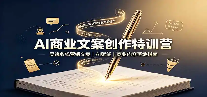 AI商业文案创作特训营:灵魂收钱营销文案,AI赋能,商业内容落地指南 AI商业文案创作特训营:灵魂收钱营销文案,AI赋能,商业内容落地指南