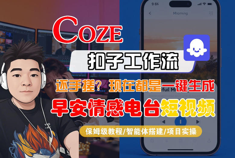 【Coze工作流搭建实操教程】【coze】早安情感电台日签视频还在手动做？用扣子工作流自动生成，省时90%-海淘下载站