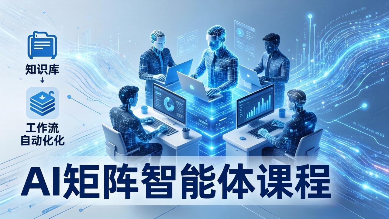 AI矩阵智能体实战：100个数字员工批量生产内容，文本知识库+工作流自动化全搞定-海淘下载站