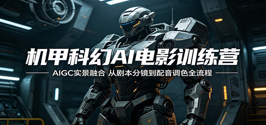 机甲科幻AI电影训练营：AIGC实景融合，从剧本分镜到配音调色全流程-海淘下载站