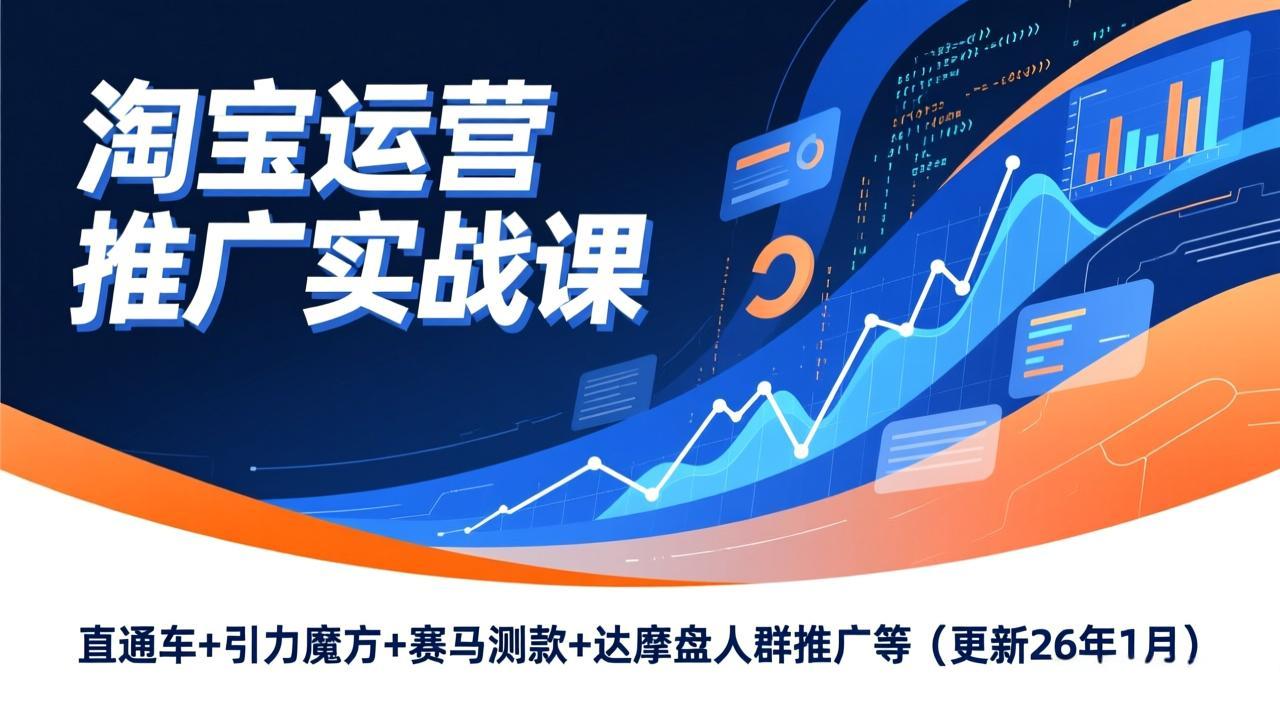 淘宝运营推广实战课,直通车+引力魔方+赛马测款+达摩盘人群推广等(更新26年1月-海淘下载站