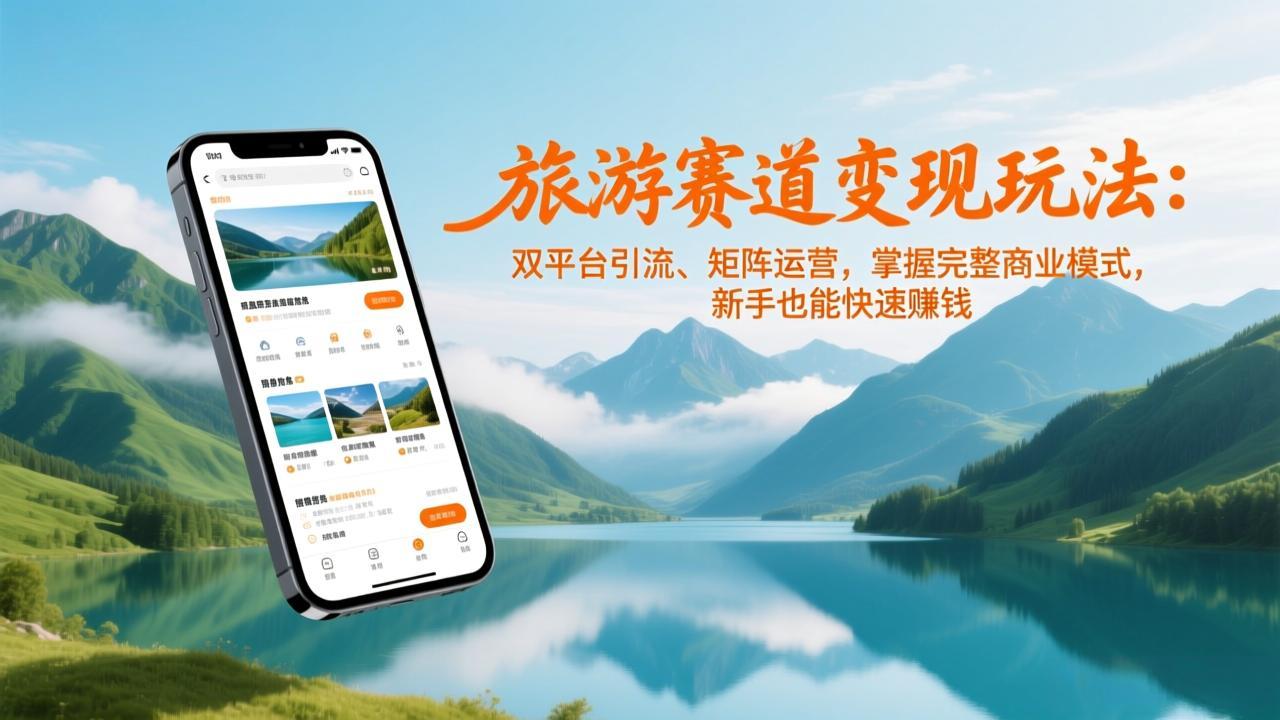 旅游赛道变现玩法：双平台引流、矩阵运营，掌握完整商业模式，新手也能快速赚钱-海淘下载站