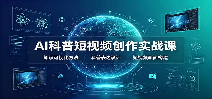 AI科普短视频创作实战课:配套要点文档,文案与视频提示词模板教学-海淘下载站