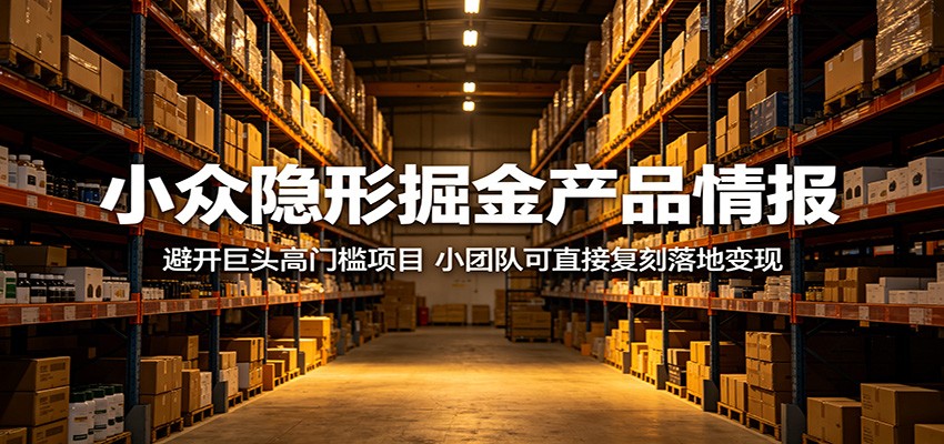 小众隐形掘金产品情报：避开巨头高门槛项目，小团队可直接复刻落地变现-海淘下载站