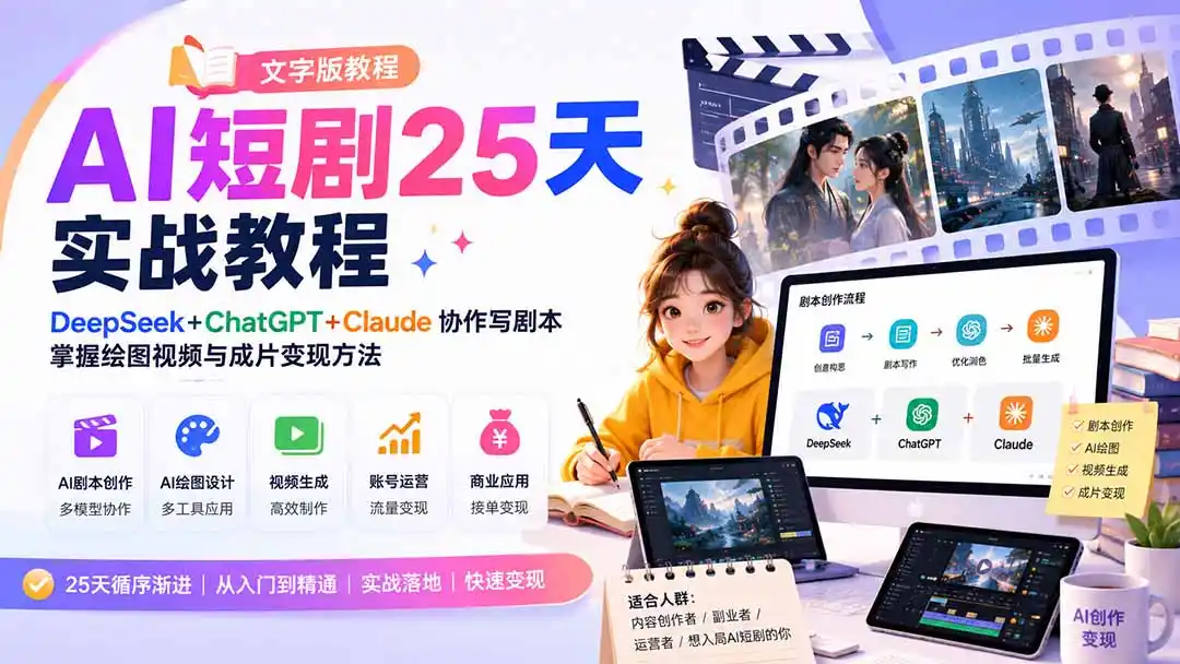 AI短剧25天实战教程(文字版教程-海淘下载站