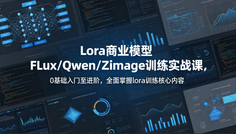 系统性学习Lora商业模型FLux／Qwen／Zimage训练实战课，0基础入门至进阶，全面掌握lora训练核心内容-海淘下载站