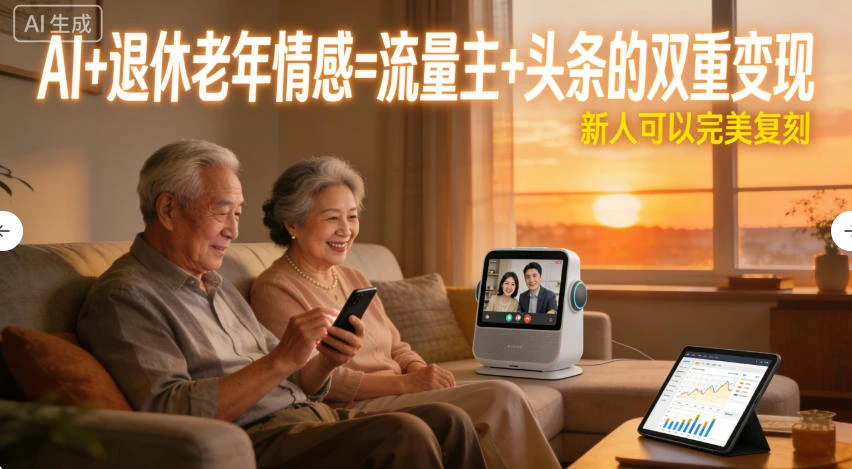AI+退休老年情感=流量主+头条的双重变现，新人可以完美复刻-海淘下载站