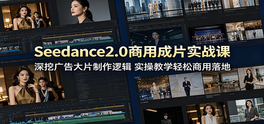 Seedance2.0商用成片实战课：深挖广告大片制作逻辑，实操教学轻松商用落地-海淘下载站