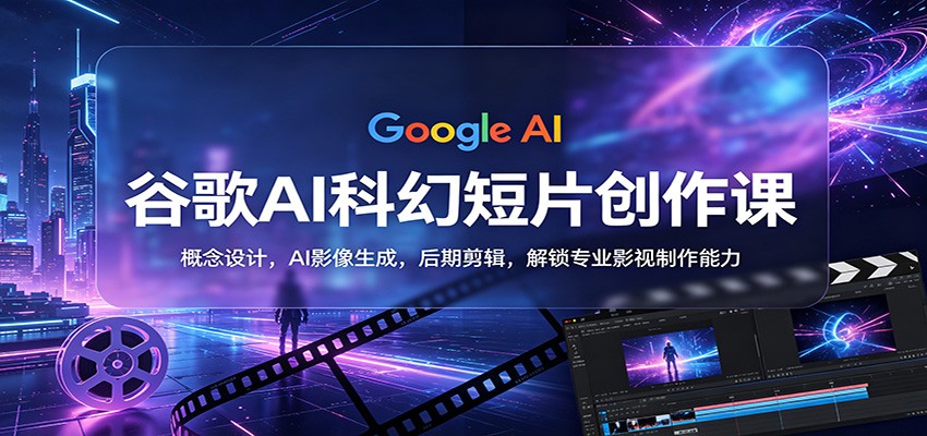 谷歌AI科幻短片创作课：概念设计，AI影像生成，后期剪辑，解锁专业影视制作能力-海淘下载站