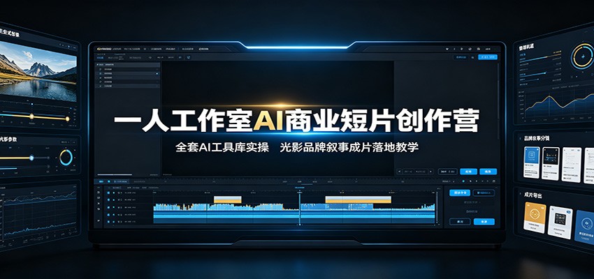 一人工作室AI商业短片创作营：全套AI工具库实操，光影品牌叙事成片落地教学-海淘下载站