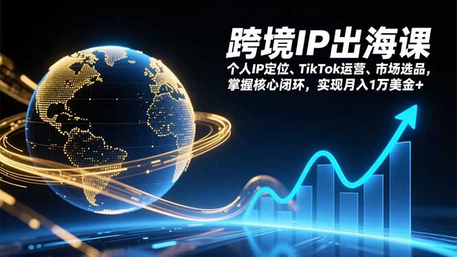 跨境IP出海课，个人IP定位、TikTok运营、市场选品，掌握核心闭环，实现月入1万美金+-海淘下载站