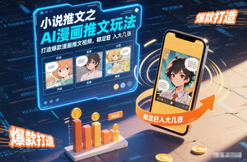 小说推文之AI漫画推文玩法，打造爆款漫画推文视频，稳定日入大几张-海淘下载站