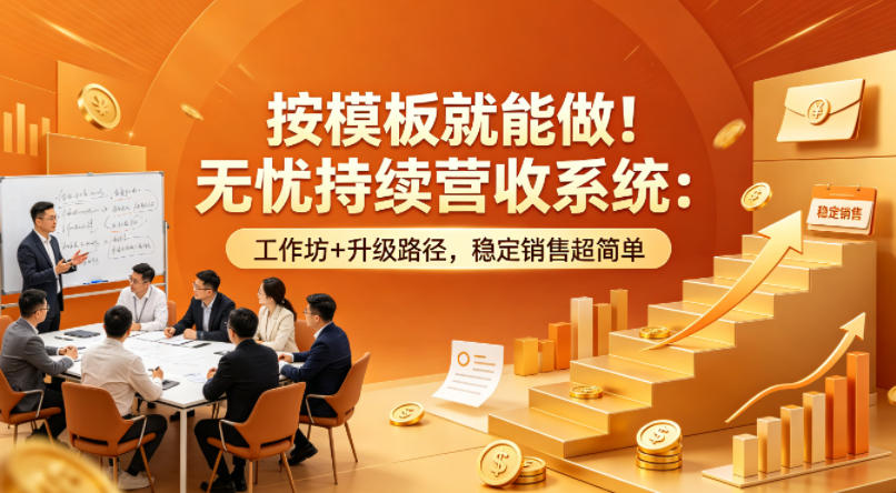 按模板就能做！无忧持续营收系统：工作坊+升级路径，稳定销售超简单【原创双语字幕】-海淘下载站