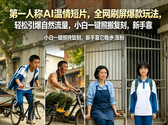 第一人称AI温情短片，全网刷屏爆款玩法，轻松引爆自然流量，小白一键照搬复刻，新手靠它稳步涨粉-海淘下载站