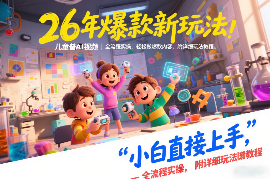 26年爆款新玩法，儿童科普AI视频，全流程实操，轻松做爆款内容，小白直接上手，附详细玩法教程-海淘下载站