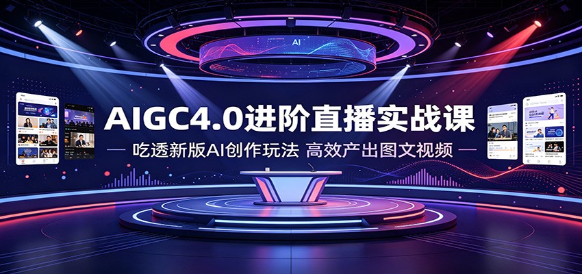 AIGC4.0进阶直播实战课：吃透新版AI创作玩法，高效产出图文视频-海淘下载站