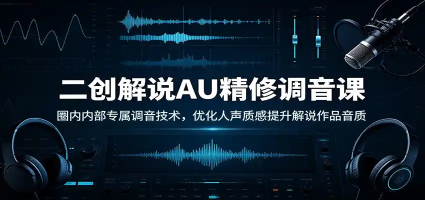 二创解说AU精修调音课:圈内内部专属调音技术,优化人声质感提升解说作品音质-海淘下载站