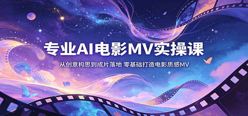 专业AI电影MV实操课：从创意构思到成片落地，零基础打造电影质感MV-海淘下载站