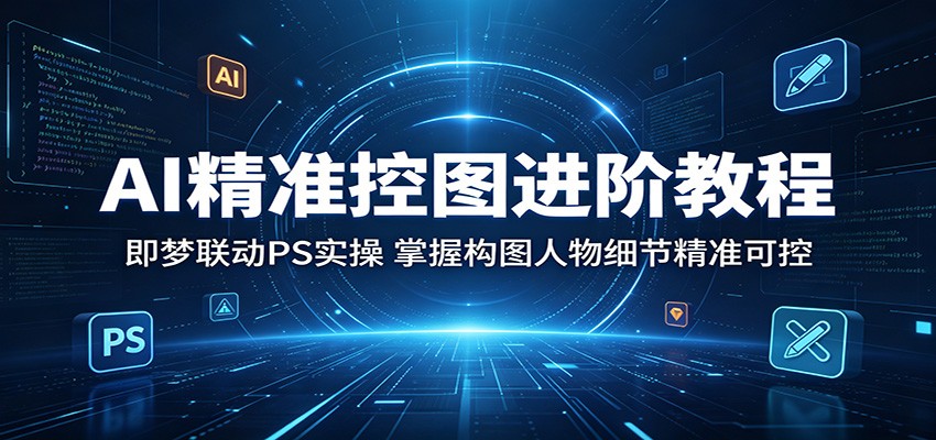AI精准控图进阶教程：即梦联动PS实操，掌握构图人物细节精准可控-海淘下载站