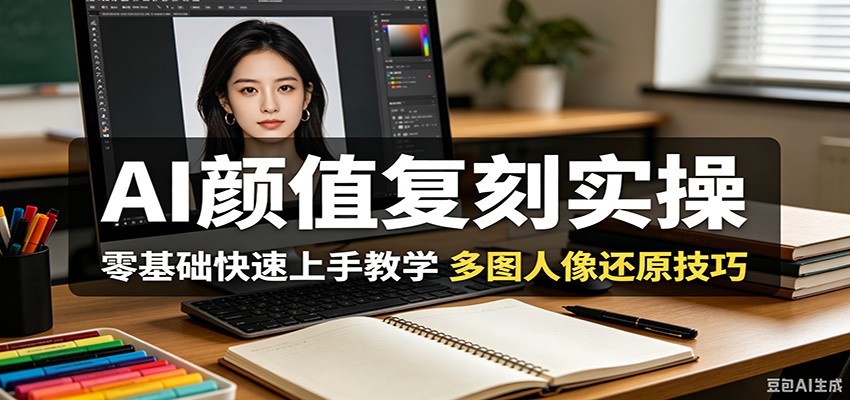 AI颜值复刻实操，零基础快速上手教学，多图人像还原技巧-海淘下载站