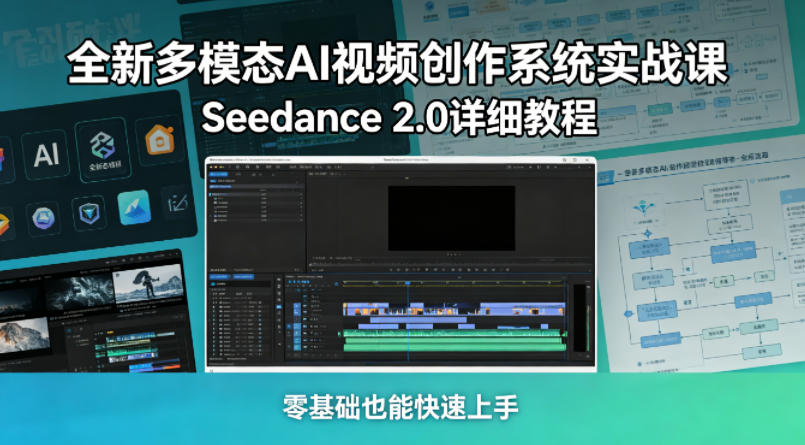 全新多模态AI视频创作系统实战课，Seedance 2.0详细教程，零基础也能快速上手-海淘下载站