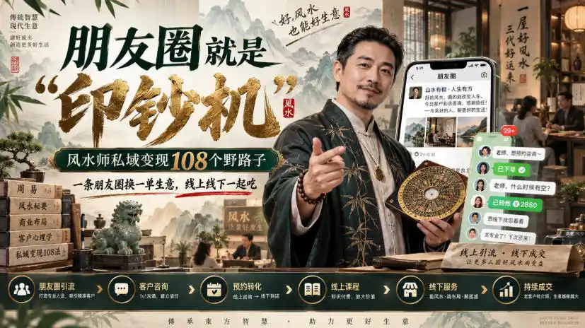 朋友圈就是“印钞机”,风水师私域变现108个野路子,一条朋友圈换一单生意,线上线下一起吃【文档】-海淘下载站
