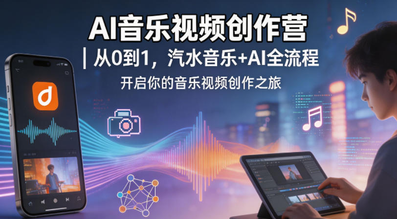 AI音乐视频创作营｜从0到1，汽水音乐+AI全流程，开启你的音乐视频创作之旅-海淘下载站