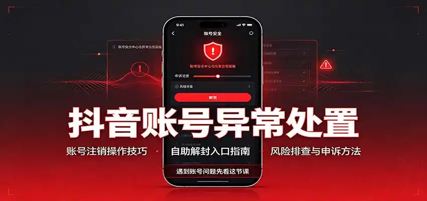 抖音账号异常处置,账号注销操作技巧,自助解封入口 抖音账号异常处置,账号注销操作技巧,自助解封入口