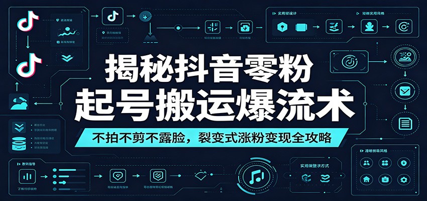 揭秘抖音零粉起号搬运爆流术:不拍不剪不露脸,裂变式涨粉变现全攻略-海淘下载站