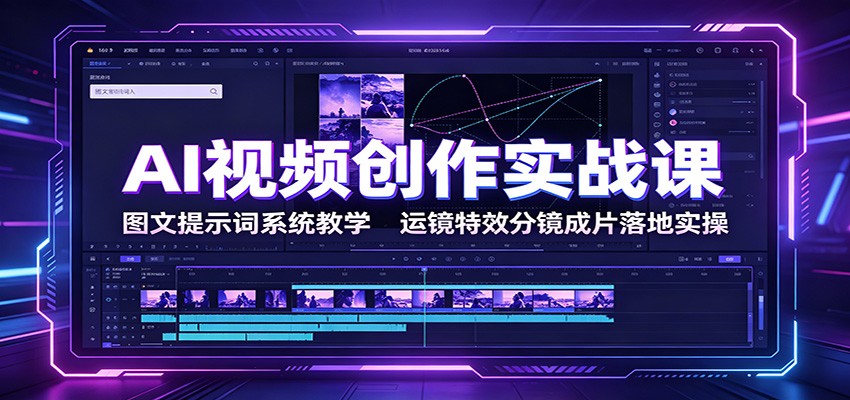 AI视频创作实战课：图文提示词系统教学，运镜特效分镜成片落地实操-海淘下载站