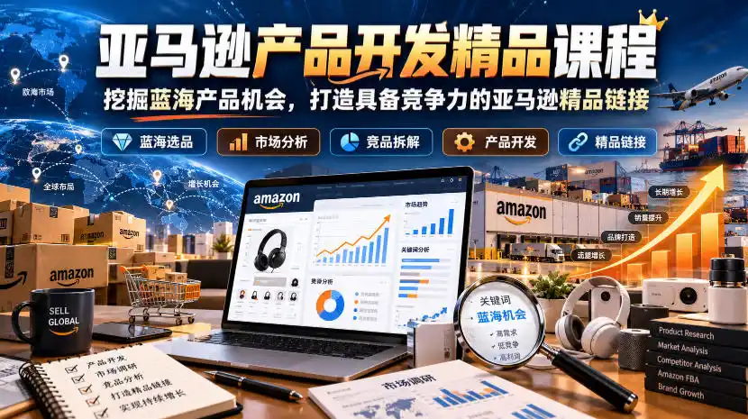 亚马逊产品开发精品课程,挖掘蓝海产品机会,打造具备竞争力的亚马逊精品链接-海淘下载站