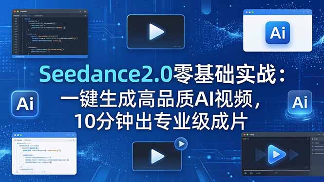 Seedance2.0零基础实战：一键生成高品质AI视频，10分钟出专业级成片-海淘下载站