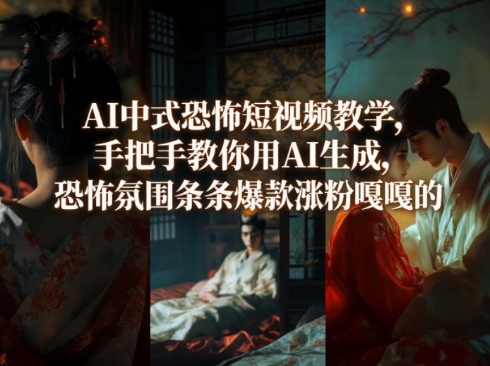AI中式恐怖短视频教学，手把手教你用AI生成，恐怖氛围条条爆款涨粉嘎嘎的-海淘下载站