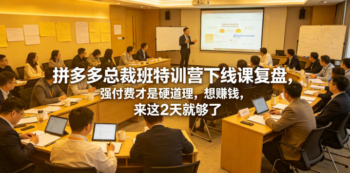 拼多多总裁班特训营下线课复盘,强付费才是硬道理,想賺钱,来这2天就够了-海淘下载站