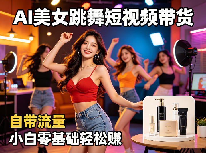 AI美女跳舞短视频带货：自带流量，小白零基础轻松賺，详细拆解-海淘下载站