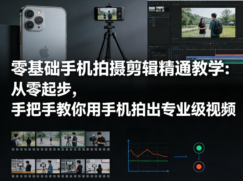 零基础手机拍摄剪辑精通教学：从零起步，手把手教你用手机拍出专业级视频-海淘下载站