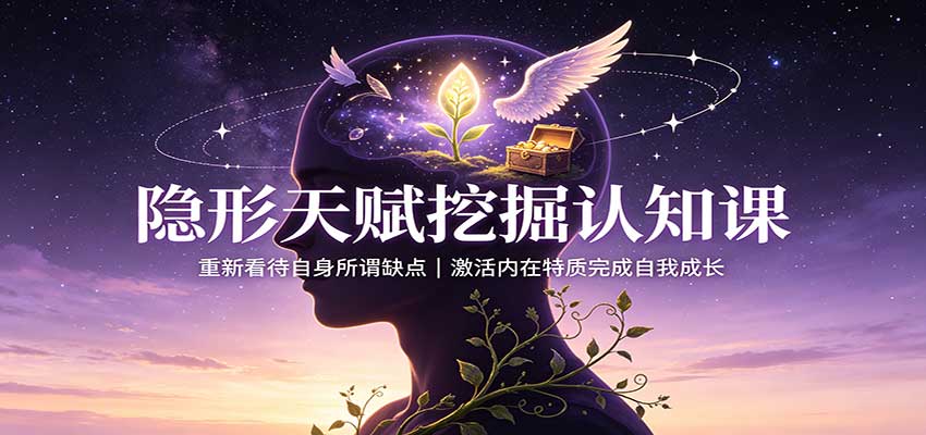 隐形天赋挖掘认知课：重新看待自身所谓缺点，激活内在特质完成自我成长-海淘下载站