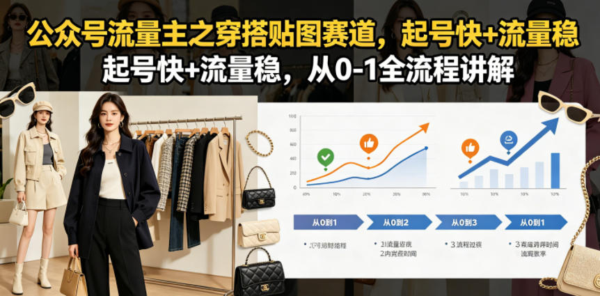 公众号流量主之穿搭贴图赛道，起号快+流量稳，从0-1全流程讲解-海淘下载站