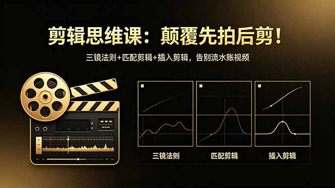 剪辑思维课：颠覆先拍后剪！三镜法则+匹配剪辑+插入剪辑，告别流水账视频-海淘下载站