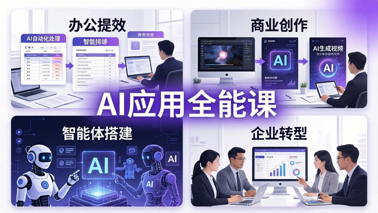AIGC 应用师全能课-更新：办公提效、商业创作、智能体搭建、企业转型，一站式学会AI应用-海淘下载站