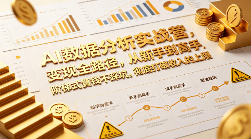 AI数据分析实战营，变现全路径，从新手到高手，阶梯式賺钱不踩坑，彻底打破收入的上限-海淘下载站