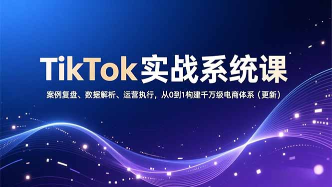 TikTok实战系统课，案例复盘、数据解析、运营执行，从0到1构建千万级电商体系(更新-海淘下载站