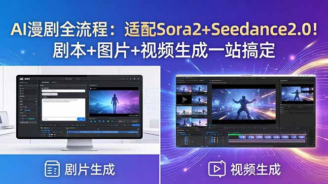 AI漫剧全流程：适配Sora2+Seedance2.0！剧本+图片+视频生成一站搞定-海淘下载站