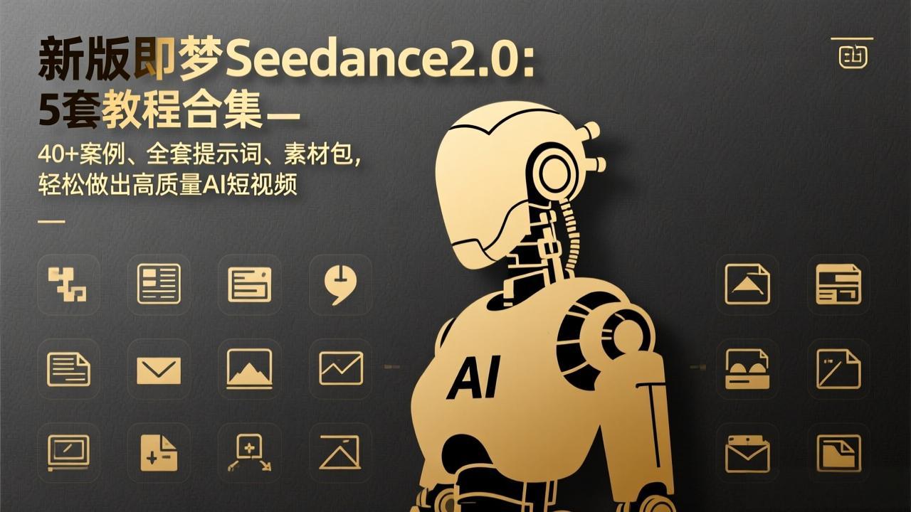 新版即梦Seedance2.0：5套教程合集，40+案例、全套提示词、素材包，轻松做出高质量AI短视频-海淘下载站